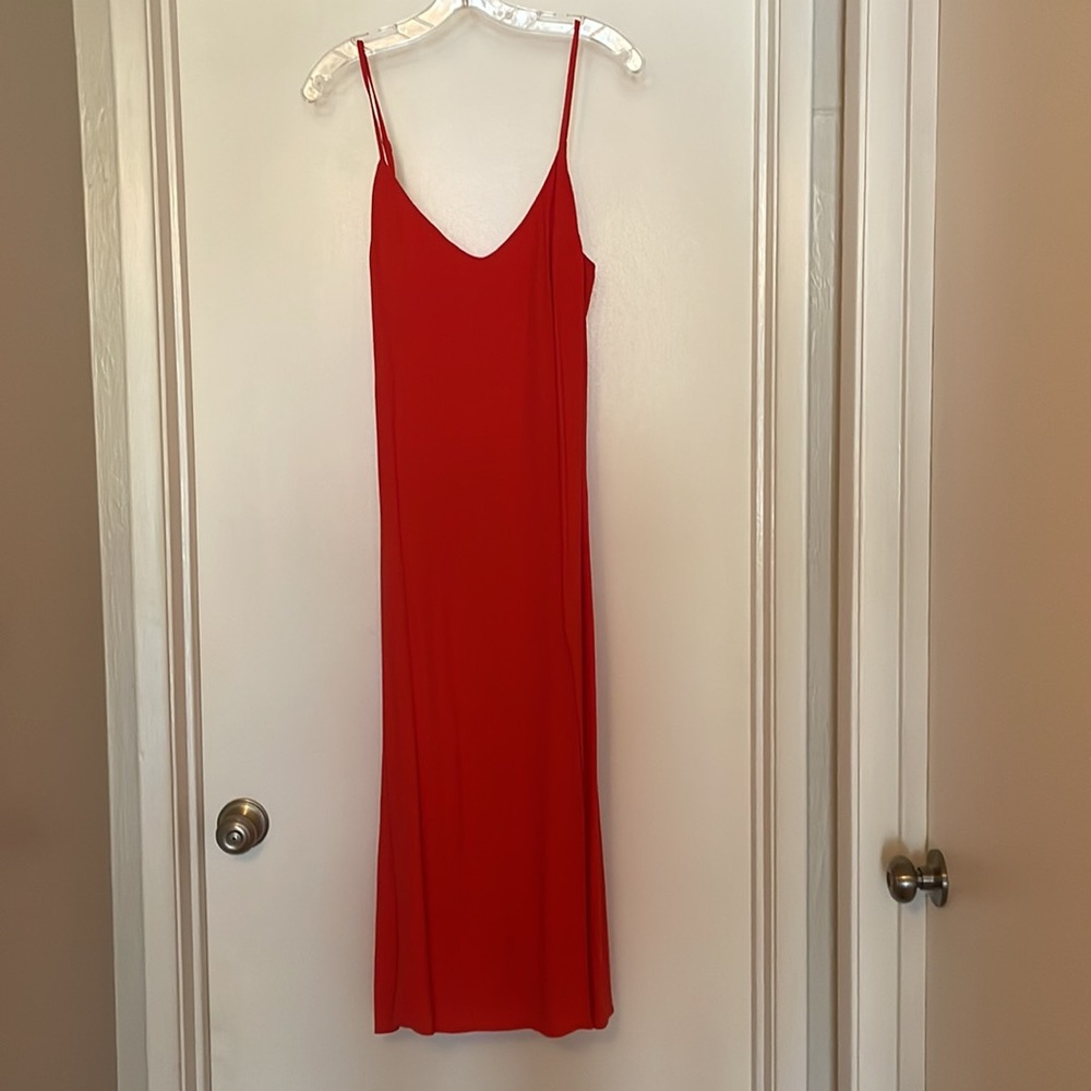Reformation “Crimini” dress in solid red/orange - Picture 3 of 7